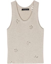 FEDERICO CINA - Fine-ribbed Cotton Tank Top - Lyst