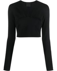 Givenchy - Cropped Top Met Vierkante Hals - Lyst