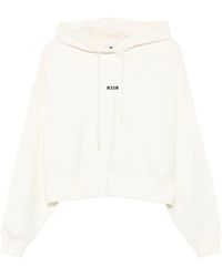 MSGM - Top Met Capuchon En Logodetail - Lyst