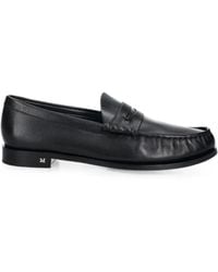 Max Mara - Logo-Plaque Leather Loafers - Lyst