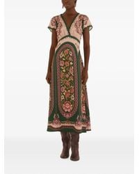 FARM Rio - Daniela Floral-Print V-Neck Midi Dress - Lyst