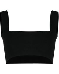 Victoria Beckham - スクエアネック クロップドトップ - Lyst