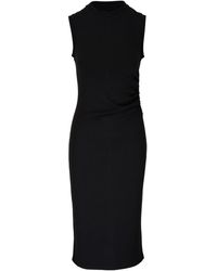 Vince - Ruched Sleeveless Midi Dress - Lyst
