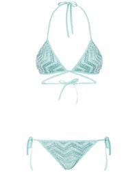 Missoni - Triangle Mesh Bikini With Zigzag Pattern And Sequins - Lyst