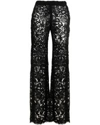 Saint Laurent Lace Trousers in Black | Lyst