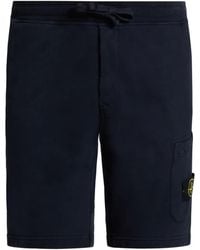 Stone Island - Compass Logo-Patch Cotton Track Shorts - Lyst