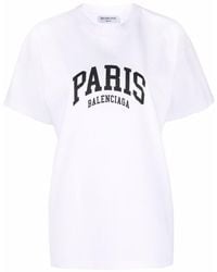 Balenciaga - T-shirt en coton à logo Paris - Lyst