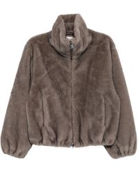 P.A.R.O.S.H. - Veste En Fourrure Artificielle À Col Montant - Lyst