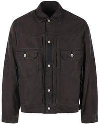 Sacai - Veste En Jean À Boutonnière - Lyst
