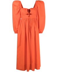 Ulla Johnson - Abito Midi Alessa Con Maniche A Palloncino - Lyst