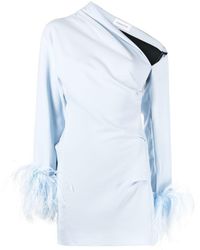 16Arlington - Adelaide Feather Trim Mini Dress - Lyst