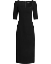 Dolce & Gabbana - Double Wool Crêpe Dress - Lyst