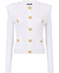 Balmain - Fine-knit Button-fastening Cardigan - Lyst