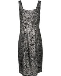 Genny - Animalier-Jacquard Midi Dress - Lyst