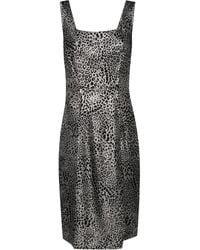Genny - Animalier-Jacquard Midi Dress - Lyst