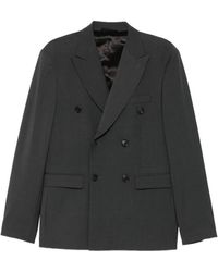 Amaranto - Double-Breasted Peak-Lapels Blazer - Lyst