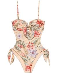 Zimmermann - Coco Scarf Tie Swimsuit - Lyst