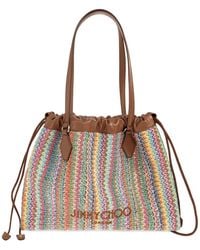 Jimmy Choo - Zigzag-Woven Leather-Trim Tote Bag - Lyst