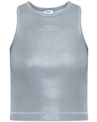 CASABLANCA - Ribbed-Knit Embroidered-Logo Top - Lyst