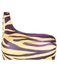 Roseanna - One-shoulder Zebra-print Bikini Top - Lyst