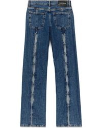 Purple Brand Buckshot Detail High Waist Side Cutout Wide Leg