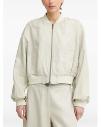 ARMANI EXCHANGE - Oversized Linen Twill Bomber Jacket - Lyst