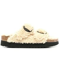 Birkenstock - Arizona Big Buckle Shearling Slides - Lyst