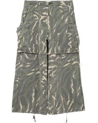 KAMIYA - Camouflage Cargo Wide-Leg Trousers - Lyst
