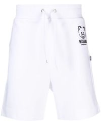 Moschino - Stretch Cotton Bermuda Shorts With Teddy Bear Motif - Lyst