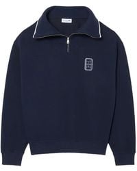 Lacoste - Sweat Ample À Col Zippé Haut Et Écusson - Lyst