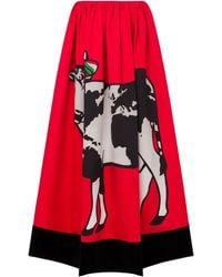 Moschino - Graphic-Print Maxi Skirt - Lyst