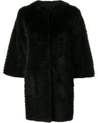 Liska Gerippter Mantel - Schwarz