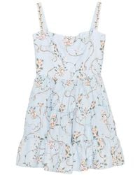 Agua Bendita - Robe Courte Lima À Fleurs Et Volants - Lyst