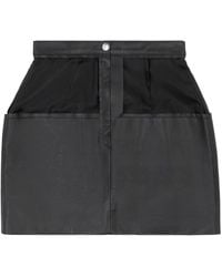 MM6 by Maison Margiela - Leather Mini Skirt - Lyst
