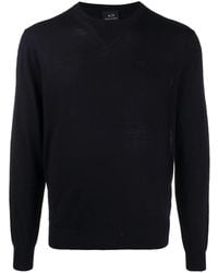 ARMANI EXCHANGE - Embroidered Logo Virgin Wool Jumper - Lyst
