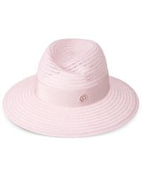 Maison Michel - Logo-Plaque Straw Hat - Lyst