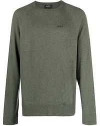 A.P.C. - Logo-embroidered Virgin Wool Jumper - Lyst