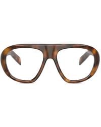 Prada - Tortoiseshell-Effect Pilot-Frame Sunglasses - Lyst