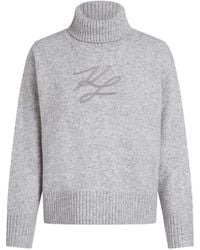 KARL LAGERFELD - Soutache Turtleneck Sweater - Lyst