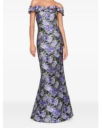 THEIA - Olyssia Floral-Print Off-Shoulder Maxi Dress - Lyst