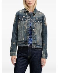 Desigual - Embroidered Denim Jacket - Lyst