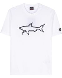 Paul & Shark - Shark-print Organic Cotton T-shirt - Lyst