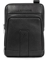 Piquadro - Logo-Plaque Leather Backpack - Lyst