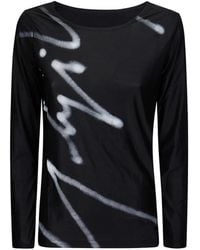 Yohji Yamamoto - Graffiti-Print Long-Sleeve T-Shirt - Lyst