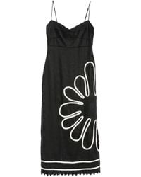 Cala De La Cruz - Paloma Braided-Trim Midi Dress - Lyst
