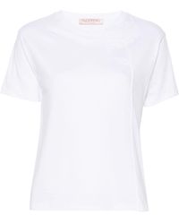Valentino Garavani - T-shirt en coton à fleurs appliquées - Lyst