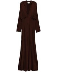 forte_forte - Satin-Finish V-Neck Maxi Dress - Lyst