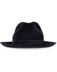 Giorgio Armani - Grosgrain-Trim Fedora Hat - Lyst