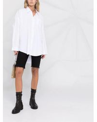 R13 - Camisa oxford blanca drop neck - Lyst