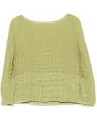 Issey Miyake - Top Met Cropped Mouwen En Plissé-Effect - Lyst